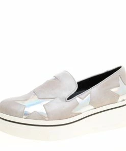 Best Sale 🔔 Stella McCartney Beige Faux Leather Binx Star Platform Slip On 👟 Sneakers Size 38 For 👩 Women 😍