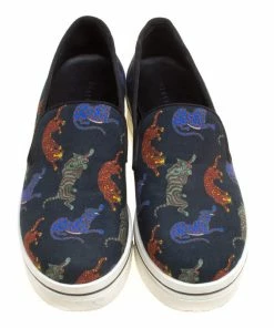 Discount 🤩 Stella McCartney Black Multicolor Animal Print Canvas Platform Slip On 👟 Sneakers Size 37 For 👩 Women 🛒 -Stella McCartney Shop luxury women stella mccartney used shoes p153849 0003