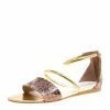Promo 🎁 Stella McCartney Beige Faux Python Magwitch Flat 🩴 Sandals Size 39 For 👩 Women 🧨 -Stella McCartney Shop luxury women stella mccartney used shoes p154520 0001