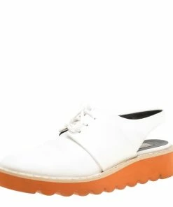 Cheapest ⌛ Stella McCartney White Faux Leather Slingback Oxfords Size 39 For 👩 Women 💯