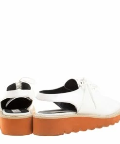 Cheapest ⌛ Stella McCartney White Faux Leather Slingback Oxfords Size 39 For 👩 Women 💯 -Stella McCartney Shop luxury women stella mccartney used shoes p154623 0005
