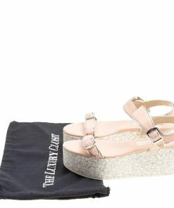 Outlet 🤩 Stella McCartney Beige/Silver Faux Leather Geena Marble Platform 🩴 Sandals Size 38 For 👩 Women 😍 -Stella McCartney Shop luxury women stella mccartney used shoes p155237 0008