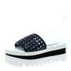 Best Pirce 🎉 Stella McCartney Black Faux Woven Leather Wicker Platform Slides Size 37 For 👩 Women 👏 -Stella McCartney Shop luxury women stella mccartney used shoes p163670 006