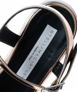 Deals 💯 Stella McCartney Bronze Faux Leather Indium Elyse Star Wedge 🩴 Sandals Size 36.5 For 👩 Women 🔔 -Stella McCartney Shop luxury women stella mccartney used shoes p164264 1545815152 005