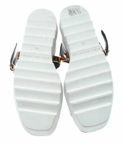 Deals 💯 Stella McCartney Bronze Faux Leather Indium Elyse Star Wedge 🩴 Sandals Size 36.5 For 👩 Women 🔔 -Stella McCartney Shop luxury women stella mccartney used shoes p164264 1545815156 008