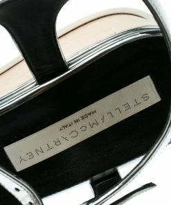 Best reviews of ❤️ Stella McCartney Silver Faux Leather Indium Elyse Star Wedge 🩴 Sandals Size 38 For 👩 Women ⌛ -Stella McCartney Shop luxury women stella mccartney used shoes p175444 002