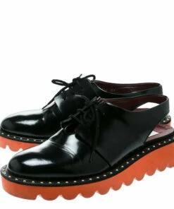 Promo 👏 Stella McCartney Black Faux Leather Slingback Oxfords Size 37 For 👩 Women 🥰 -Stella McCartney Shop luxury women stella mccartney used shoes p176362 007