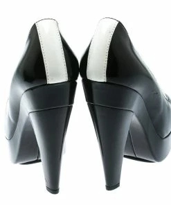 Hot Sale ⭐ Stella McCartney Monochrome Faux Leather Mary Platform Loafer Pumps Size 40 For 👩 Women 🎉 -Stella McCartney Shop luxury women stella mccartney used shoes p177508 005