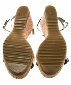 Discount 🧨 Stella McCartney White Faux Patent Leather Linda Cork Wedge 🩴 Sandals Size 40 For 👩 Women 🥰 -Stella McCartney Shop luxury women stella mccartney used shoes p179902 001