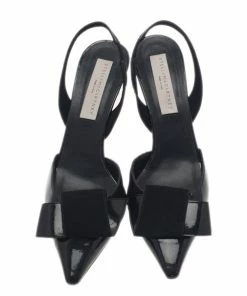 New 👏 Stella McCartney Black Patent Slingback 🩴 Sandals Size 37.5 For 👩 Women 🔔 -Stella McCartney Shop luxury women stella mccartney used shoes p1823 004
