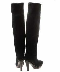 Cheap 😍 Stella McCartney Black Faux Suede Korda Studded Knee Length 🥾 Boots Size 37 For 👩 Women 🌟 -Stella McCartney Shop luxury women stella mccartney used shoes p185584 006