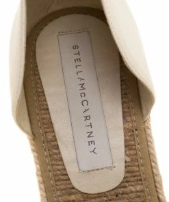 Flash Sale 🔥 Stella McCartney White Mesh And Faux Leather Espadrille Ankle Strap Wedge 🩴 Sandals Size 40 For 👩 Women 🥰 -Stella McCartney Shop luxury women stella mccartney used shoes p186117 004