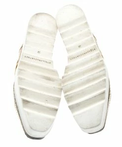 Budget ⌛ Stella McCartney Metallic Gold Python Effect Faux Leather And Faux Fur Elyse Star Platform Derby Size 38 For 👩 Women 💯 -Stella McCartney Shop luxury women stella mccartney used shoes p193835 001