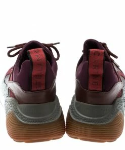 Best reviews of ❤️ Stella McCartney Burgundy Fabric And Faux Suede Eclypse Lace Up 👟 Sneakers Size 38 For 👩 Women 🤩 -Stella McCartney Shop luxury women stella mccartney used shoes p195282 005