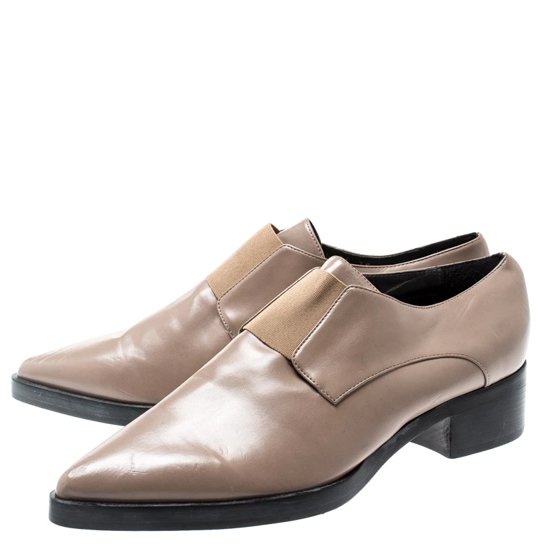 Cheapest 👏 Stella McCartney Beige Faux Leather Frankie Pointed Toe Elastic Detail Loafers Size 39 For 👩 Women 🌟 6 Cheapest 👏 Stella McCartney Beige Faux Leather Frankie Pointed Toe Elastic Detail Loafers Size 39 For 👩 Women 🌟 - Image 4