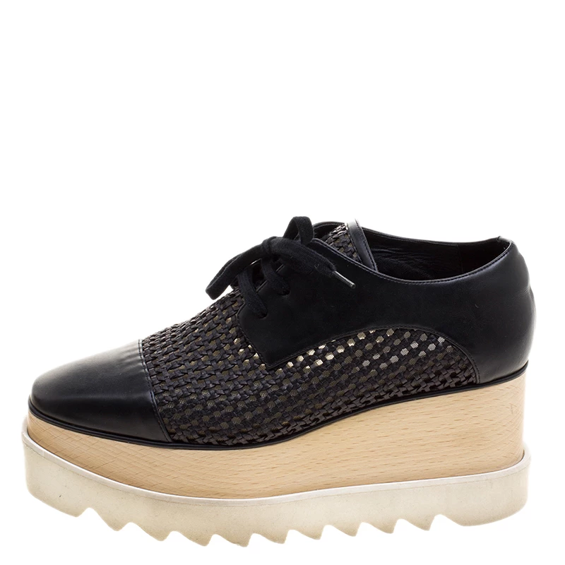 Coupon ๐ Stella McCartney Black Woven Faux Leather Canyon Wicker Elyse Platform Brogues Size 36 For ๐ฉ Women ๐ 4 Coupon ๐ Stella McCartney Black Woven Faux Leather Canyon Wicker Elyse Platform Brogues Size 36 For ๐ฉ Women ๐ - Image 2