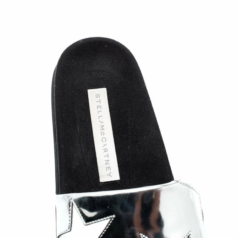 Top 10 🎉 Stella McCartney Metallic Silver/White Leather Star Flat Slides Size 38 For 👩 Women ✨ 9 Top 10 🎉 Stella McCartney Metallic Silver/White Leather Star Flat Slides Size 38 For 👩 Women ✨ - Image 7