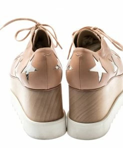 Cheapest ✔️ Stella McCartney Beige Faux Leather Elyse Star Platform Lace Up Derby Size 38.5 For 👩 Women 🔥 -Stella McCartney Shop luxury women stella mccartney used shoes p200826 005