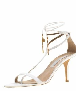 Best deal 🛒 Stella McCartney White Faux Leather Open Toe T-Strap 🩴 Sandals Size 39 For 👩 Women 💯