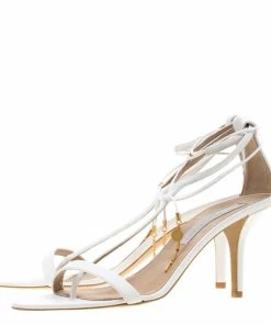 Best deal 🛒 Stella McCartney White Faux Leather Open Toe T-Strap 🩴 Sandals Size 39 For 👩 Women 💯 -Stella McCartney Shop luxury women stella mccartney used shoes p201785 004