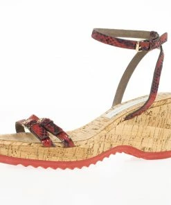 Coupon 🤩 Stella McCartney Snake Embossed Linda Cork Wedge 🩴 Sandals Size 39 For 👩 Women 🛒