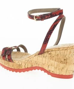 Coupon 🤩 Stella McCartney Snake Embossed Linda Cork Wedge 🩴 Sandals Size 39 For 👩 Women 🛒 -Stella McCartney Shop luxury women stella mccartney used shoes p20455 0003