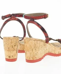 Coupon 🤩 Stella McCartney Snake Embossed Linda Cork Wedge 🩴 Sandals Size 39 For 👩 Women 🛒 -Stella McCartney Shop luxury women stella mccartney used shoes p20455 0007