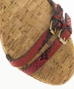 Coupon 🤩 Stella McCartney Snake Embossed Linda Cork Wedge 🩴 Sandals Size 39 For 👩 Women 🛒 -Stella McCartney Shop luxury women stella mccartney used shoes p20455 0008