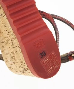 Coupon 🤩 Stella McCartney Snake Embossed Linda Cork Wedge 🩴 Sandals Size 39 For 👩 Women 🛒 -Stella McCartney Shop luxury women stella mccartney used shoes p20455 0010