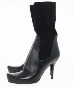 Wholesale 🎉 Stella McCartney Black Leather Sock Platform Ankle 🥾 Boots Size 38 For 👩 Women 😉 -Stella McCartney Shop luxury women stella mccartney used shoes p20570 0004