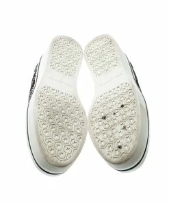 Flash Sale ⭐ Stella McCartney Monochrome Faux Leather Binx Palm Tree Embroidered Platform Slip On 👟 Sneakers Size 38 For 👩 Women 🛒 -Stella McCartney Shop luxury women stella mccartney used shoes p212222 002