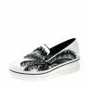 Flash Sale ⭐ Stella McCartney Monochrome Faux Leather Binx Palm Tree Embroidered Platform Slip On 👟 Sneakers Size 38 For 👩 Women 🛒
