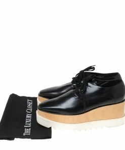 Best deal ✔️ Stella McCartney Black Faux Leather Elyse Platform Derby Size 41 For 👩 Women 🛒 -Stella McCartney Shop luxury women stella mccartney used shoes p212468 009