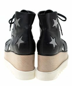 Top 10 😀 Stella McCartney Black Faux Leather Elyse Star Platform Lace Up Booties Size 36 For 👩 Women 😉 -Stella McCartney Shop luxury women stella mccartney used shoes p217277 005