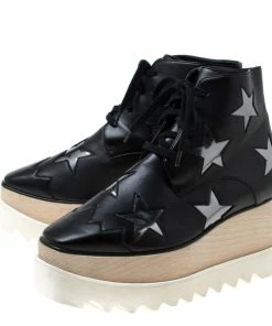 Top 10 😀 Stella McCartney Black Faux Leather Elyse Star Platform Lace Up Booties Size 36 For 👩 Women 😉 -Stella McCartney Shop luxury women stella mccartney used shoes p217277 007