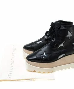 Top 10 😀 Stella McCartney Black Faux Leather Elyse Star Platform Lace Up Booties Size 36 For 👩 Women 😉 -Stella McCartney Shop luxury women stella mccartney used shoes p217277 008