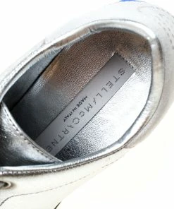 Cheapest 👏 Stella McCartney Silver Faux Leather Elyse Platform Derby Size 36 For 👩 Women 🥰 -Stella McCartney Shop luxury women stella mccartney used shoes p217863 002
