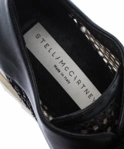 Best Pirce 🤩 Stella McCartney Black Woven Faux Leather Elyse Platform Derby Size 35 For 👩 Women 🔥 -Stella McCartney Shop luxury women stella mccartney used shoes p224422 003