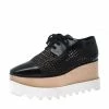 Best Pirce 🤩 Stella McCartney Black Woven Faux Leather Elyse Platform Derby Size 35 For 👩 Women 🔥 -Stella McCartney Shop luxury women stella mccartney used shoes p224422 004
