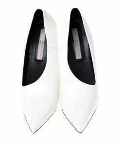 Best Sale 🥰 Stella McCartney White Faux Leather Russet Pointed Toe Pumps Size 40 For 👩 Women 🌟 -Stella McCartney Shop luxury women stella mccartney used shoes p224502 005