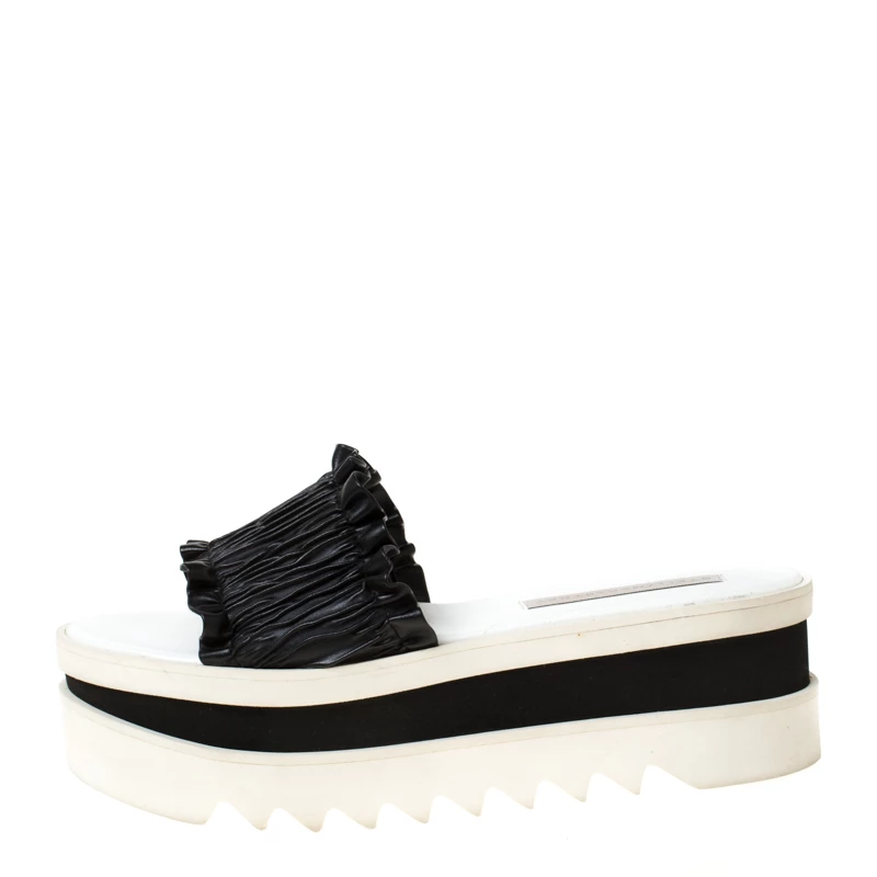 Outlet ๐ Stella McCartney Black Ruffle Faux Leather Platform Slide Size 41 For ๐ฉ Women โ 4 Outlet ๐ Stella McCartney Black Ruffle Faux Leather Platform Slide Size 41 For ๐ฉ Women โ - Image 2