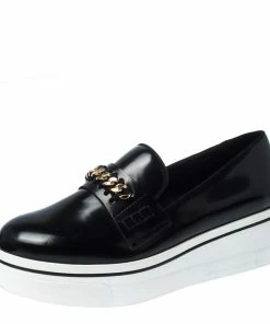 Discount โ Stella McCartney Black Faux Leather Chain-Link Platform Slip On ๐ Sneakers 41 For ๐ฉ Women ๐