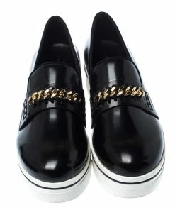 Discount ⌛ Stella McCartney Black Faux Leather Chain-Link Platform Slip On 👟 Sneakers 41 For 👩 Women 🛒 -Stella McCartney Shop luxury women stella mccartney used shoes p230467 006