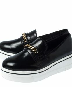 Discount ⌛ Stella McCartney Black Faux Leather Chain-Link Platform Slip On 👟 Sneakers 41 For 👩 Women 🛒 -Stella McCartney Shop luxury women stella mccartney used shoes p230467 007