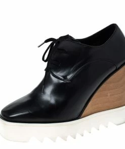 Best reviews of ⌛ Stella McCartney Black Faux Leather Elyse Platform Derby Size 40 For 👩 Women 🧨