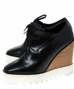 Best reviews of ⌛ Stella McCartney Black Faux Leather Elyse Platform Derby Size 40 For 👩 Women 🧨 -Stella McCartney Shop luxury women stella mccartney used shoes p232983 008