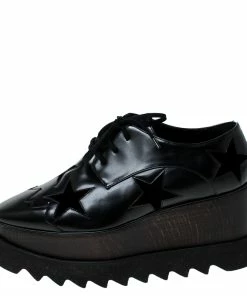Brand new 🧨 Stella McCartney Black Faux Leather Elyse Star Platform Derby Size 36.5 For 👩 Women 🔥 -Stella McCartney Shop luxury women stella mccartney used shoes p233299 003