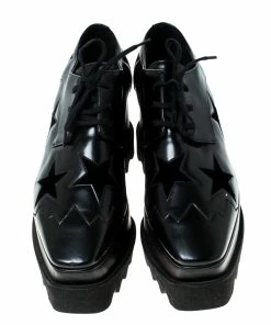 Brand new 🧨 Stella McCartney Black Faux Leather Elyse Star Platform Derby Size 36.5 For 👩 Women 🔥 -Stella McCartney Shop luxury women stella mccartney used shoes p233299 006