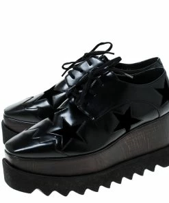 Brand new 🧨 Stella McCartney Black Faux Leather Elyse Star Platform Derby Size 36.5 For 👩 Women 🔥 -Stella McCartney Shop luxury women stella mccartney used shoes p233299 007