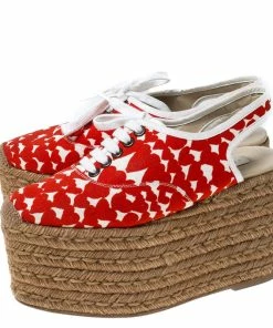 Coupon ⭐ Stella McCartney Orange Canvas Wedge Slingback Platform Espadrille 🩴 Sandals Size 36 For 👩 Women 🎉 -Stella McCartney Shop luxury women stella mccartney used shoes p233305 007